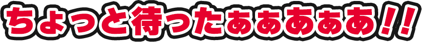 ちょっと待った!!